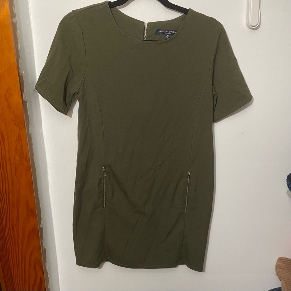 One Clothing Olive Green Shift Dress
